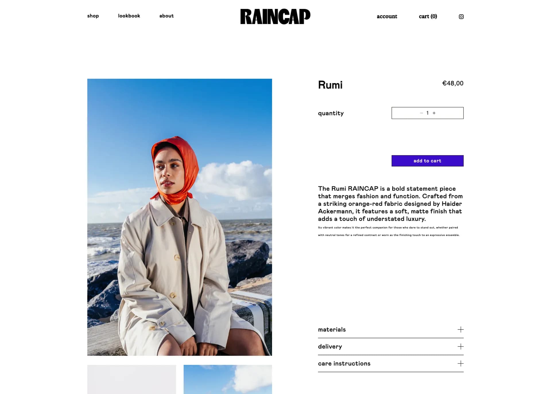 Homepage voor Raincap